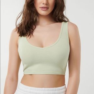 Garage Cropped Light Green Tank Top